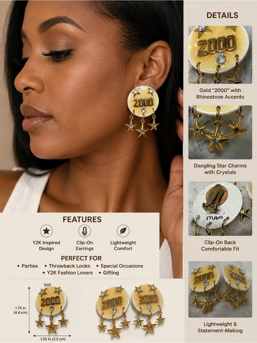 Gold Star 2000 Earrings
